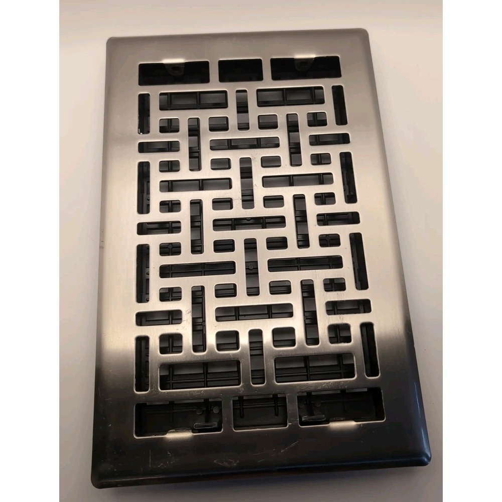 6''x 12'' Brushed Nickel Oriental Style Floor Register Vent Plastic Deco Grille‎